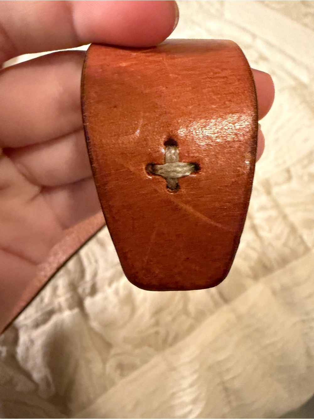 Eleventy Brown Leather Belt with Antique Silver Buckle - Picture 5 of 6